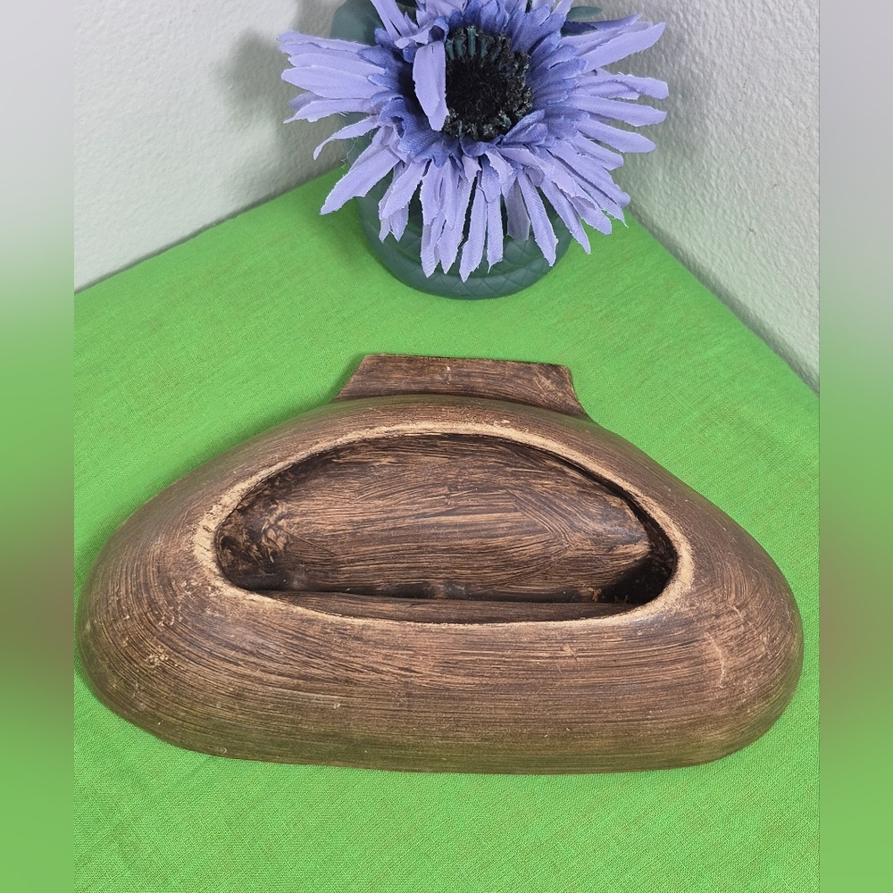 Vintage MCM Atomic Ceramic Glazed 3-Slot Ashtray - Picture 11 of 12